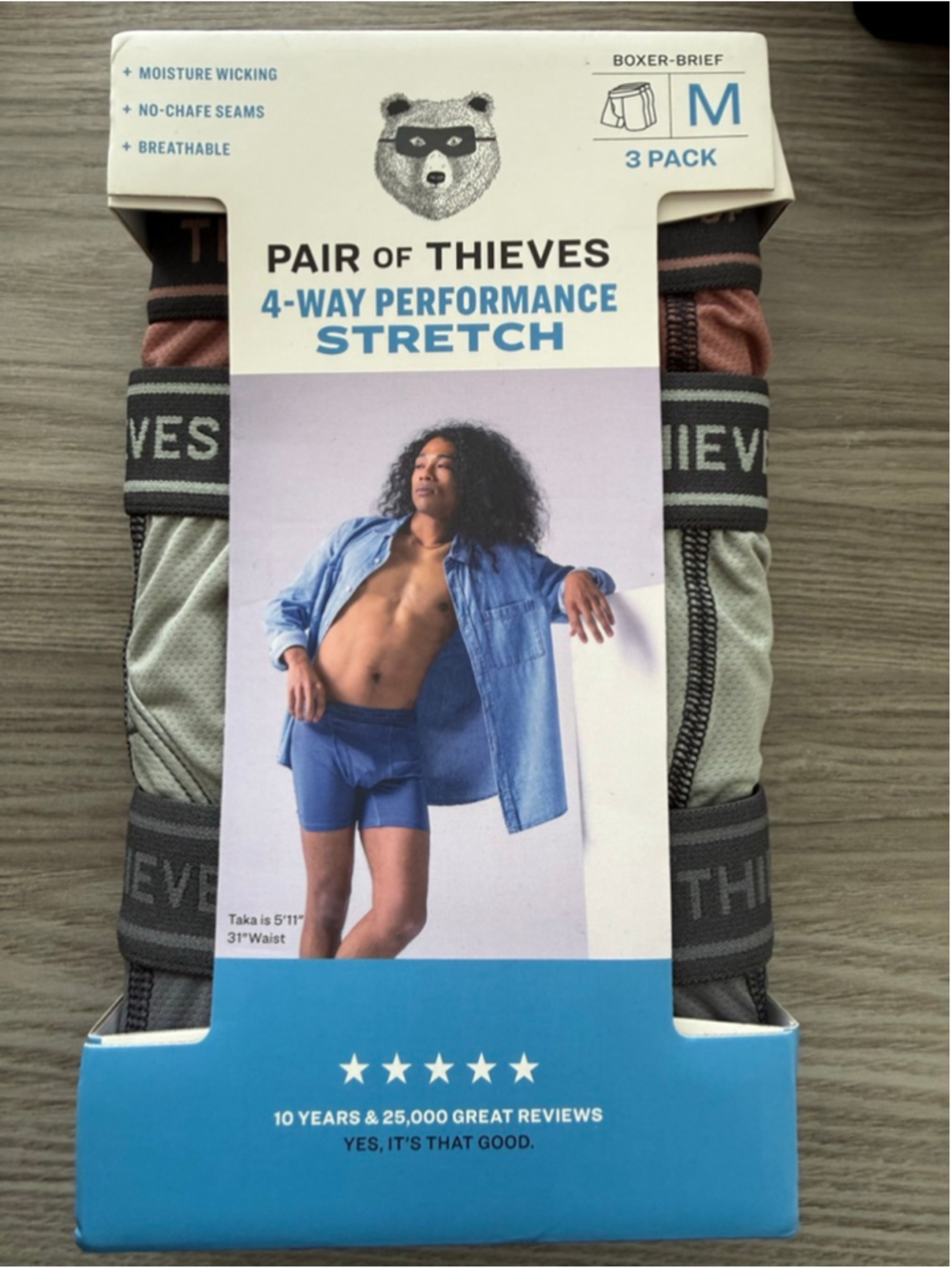 Men's Pair of Thieves M Boxer Briefs 3-Pack Gray Pink